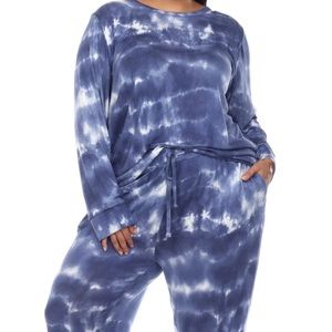 Plus size 2pc jog set tye dye
